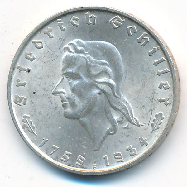 Третий Рейх, 2 рейхсмарки (1934 г.)