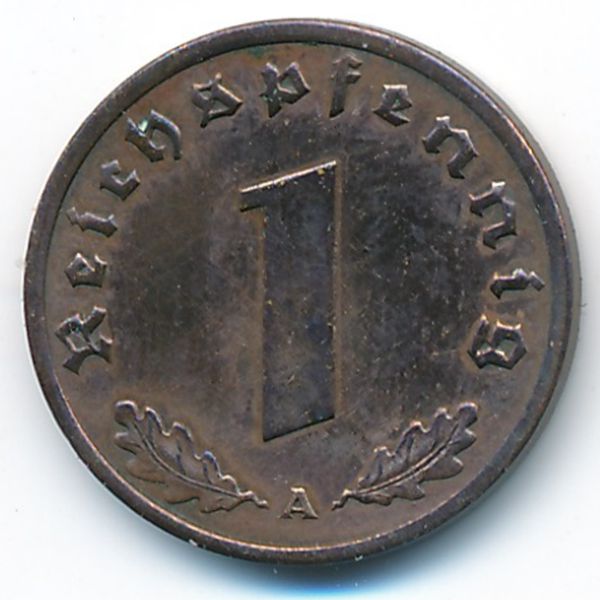 Третий Рейх, 1 рейхспфенниг (1938 г.)