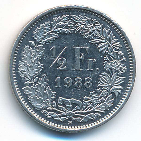 Швейцария, 1/2 франка (1988 г.)