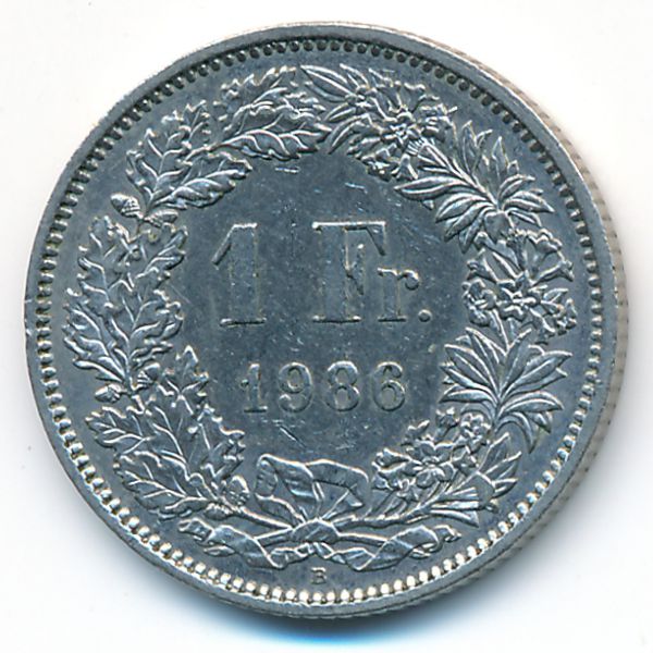 Швейцария, 1 франк (1986 г.)