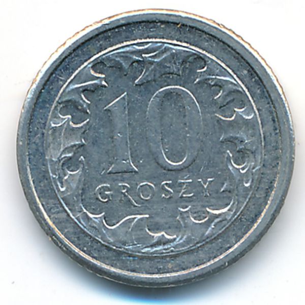 Польша, 10 грошей (2009 г.)