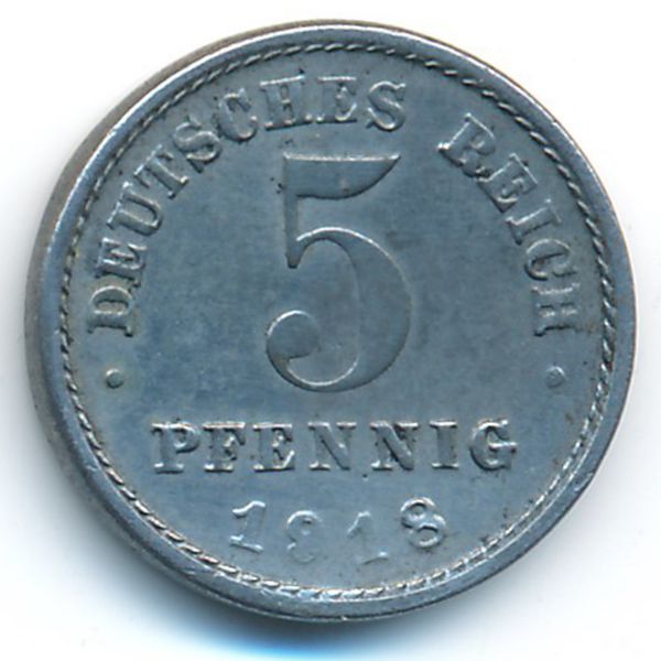 Германия, 5 пфеннигов (1918 г.)