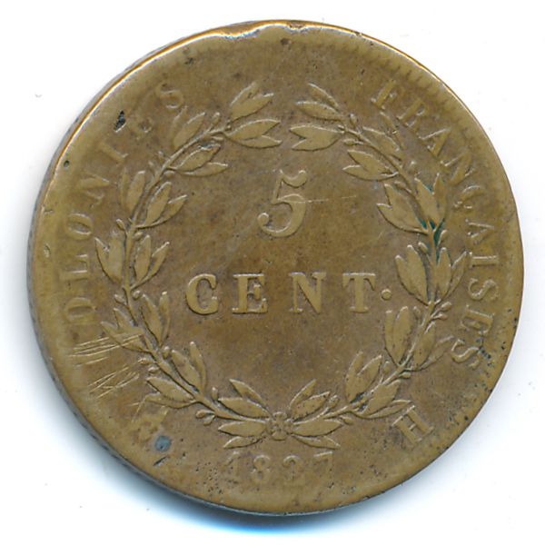 Французские колонии, 5 сентим (1827 г.)