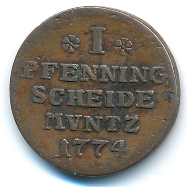Брауншвейг-Вольфенбюттель, 1 пфеннинг (1774 г.)