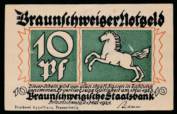 Нотгельды Германии, 10 пфеннигов (1921 г.)
