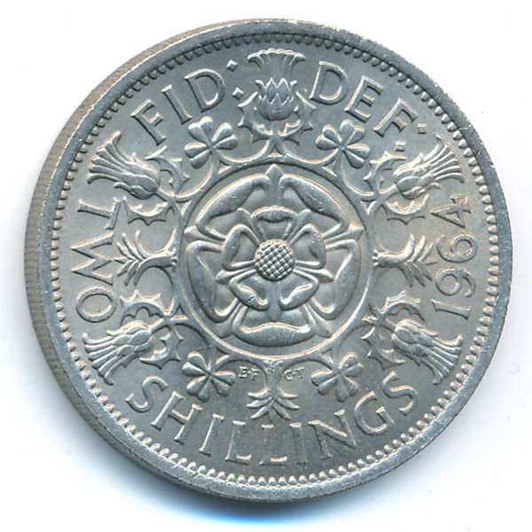Великобритания, 2 шиллинга (1964 г.)