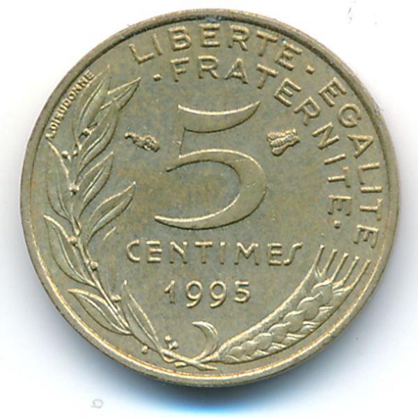 Франция, 5 сентим (1995 г.)