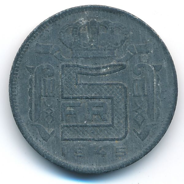Бельгия, 5 франков (1945 г.)