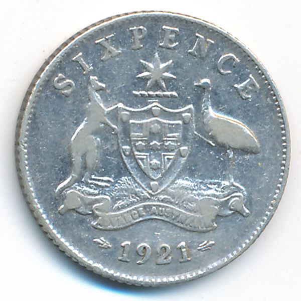 Австралия, 6 пенсов (1921 г.)