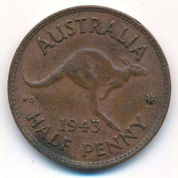Австралия, 1/2 пенни (1943 г.)