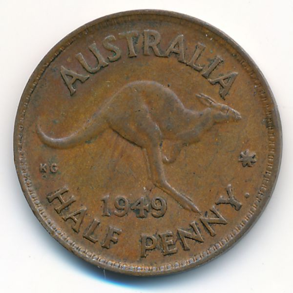 Австралия, 1/2 пенни (1949 г.)