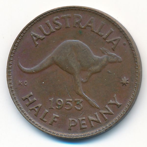 Австралия, 1/2 пенни (1953 г.)