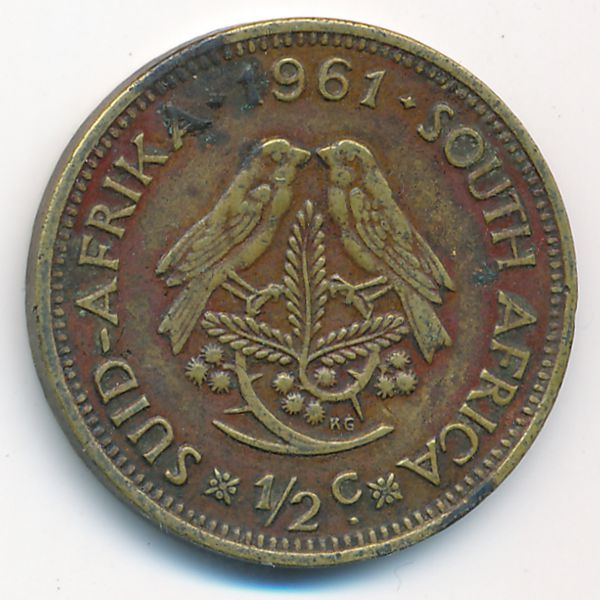 ЮАР, 1/2 цента (1961 г.)