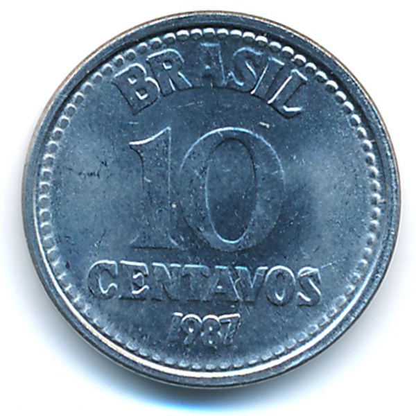 Бразилия, 10 сентаво (1987 г.)