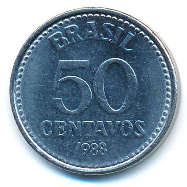 Бразилия, 50 сентаво (1988 г.)