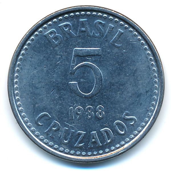 Бразилия, 5 крузадо (1988 г.)