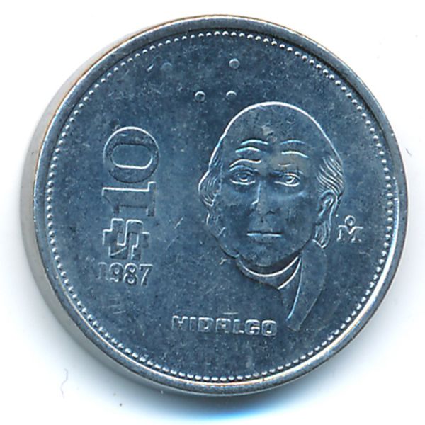 Мексика, 10 песо (1987 г.)