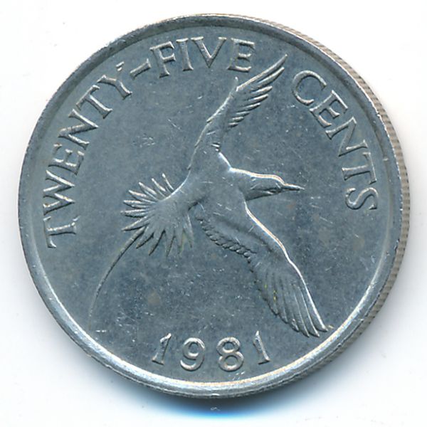 Бермудские острова, 25 центов (1981 г.)