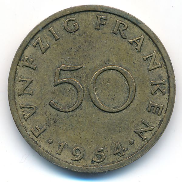 Саар, 50 франков (1954 г.)