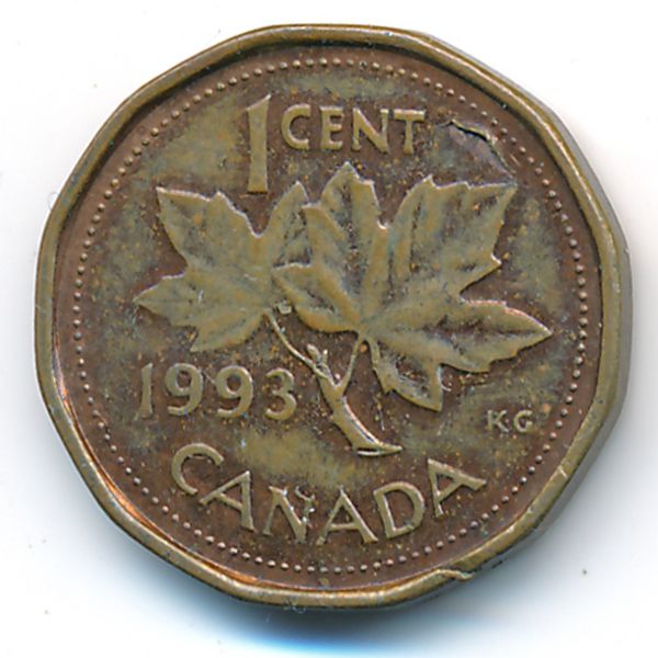 Канада, 1 цент (1993 г.)