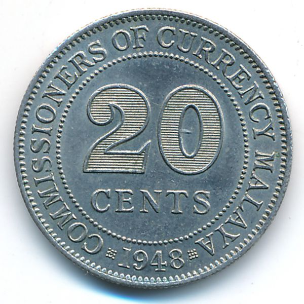 Малайя, 20 центов (1948 г.)