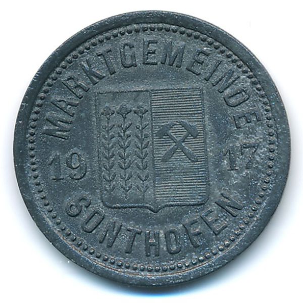 Зонтхофен., 25 пфеннигов (1917 г.)