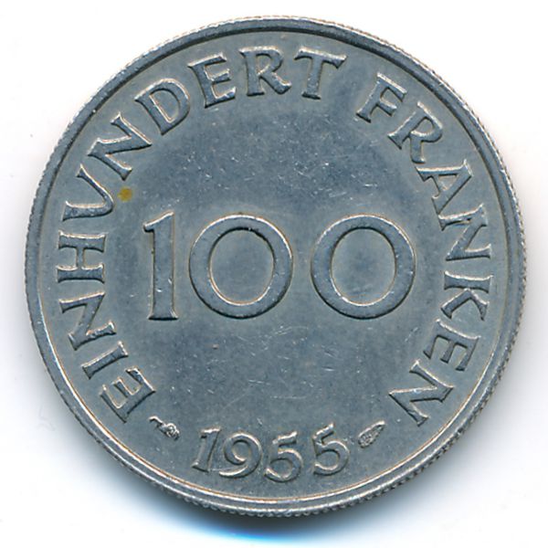 Саар, 100 франков (1955 г.)
