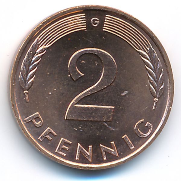 ФРГ, 2 пфеннига (1991 г.)