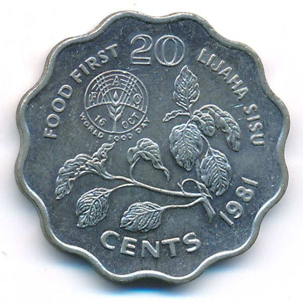 Свазиленд, 20 центов (1981 г.)