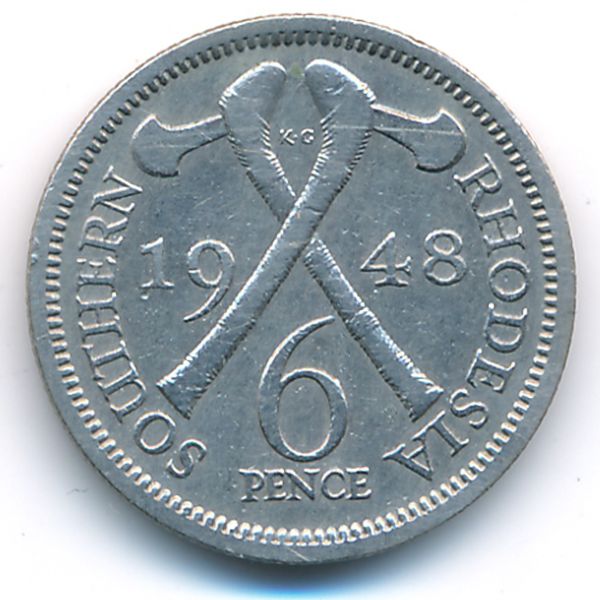 Южная Родезия, 6 пенсов (1948 г.)