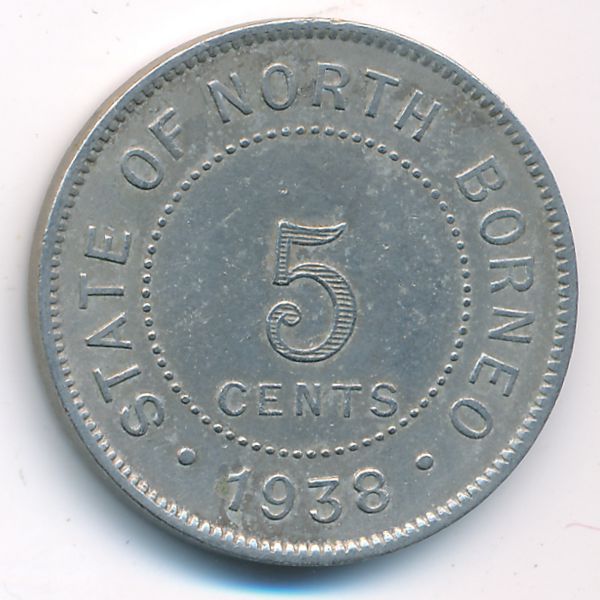 Северное Борнео, 5 центов (1938 г.)