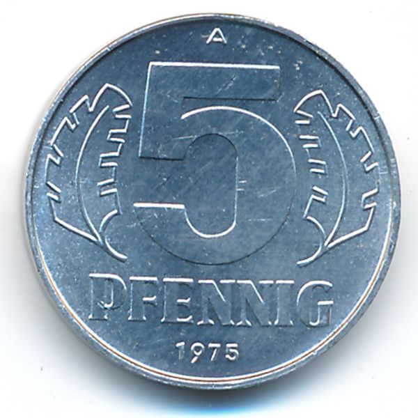 ГДР, 5 пфеннигов (1975 г.)