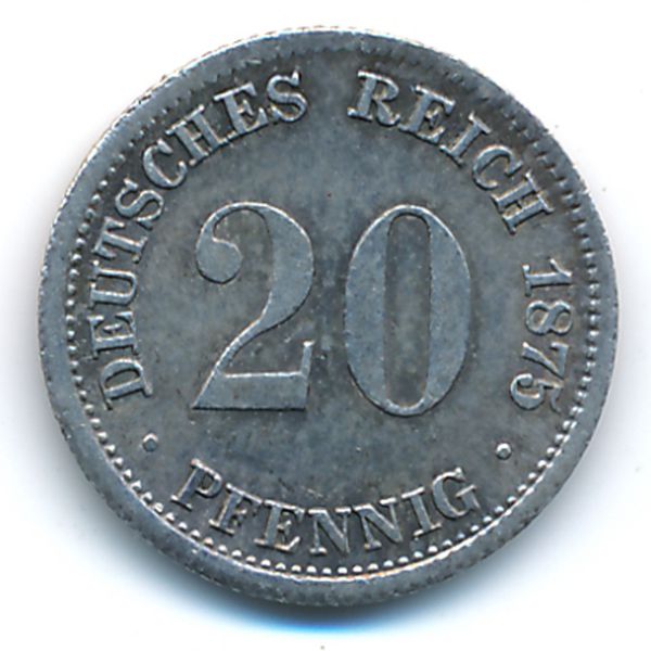 Германия, 20 пфеннигов (1875 г.)