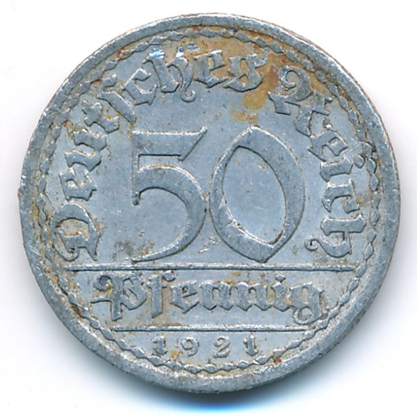 Веймарская республика, 50 пфеннигов (1921 г.)