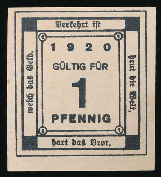 Нотгельды Германии, 1 пфенниг (1920 г.)