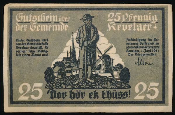 Нотгельды Германии, 25 пфеннигов (1921 г.)