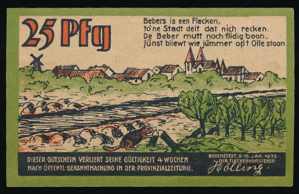 Нотгельды Германии, 25 пфеннигов (1922 г.)