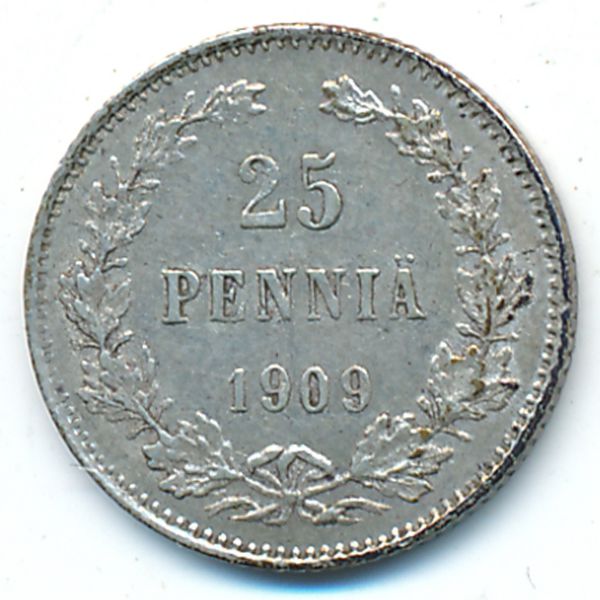Финляндия, 25 пенни (1909 г.)
