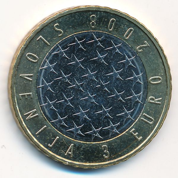 Словения, 3 евро (2008 г.)