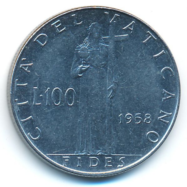 Ватикан, 100 лир (1958 г.)