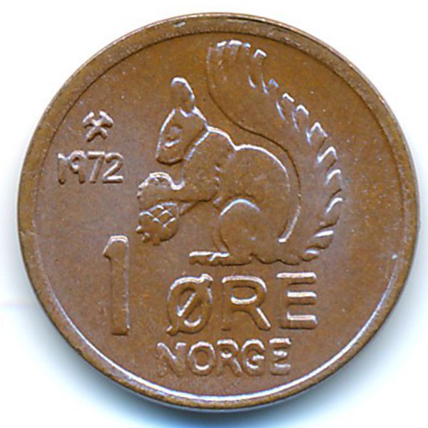 Норвегия, 1 эре (1972 г.)