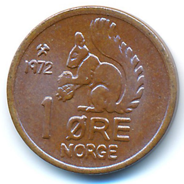 Норвегия, 1 эре (1972 г.)