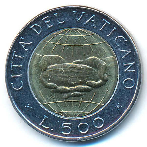 Ватикан, 500 лир (1992 г.)