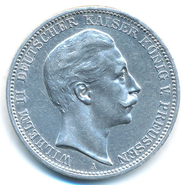 Пруссия, 3 марки (1908 г.)
