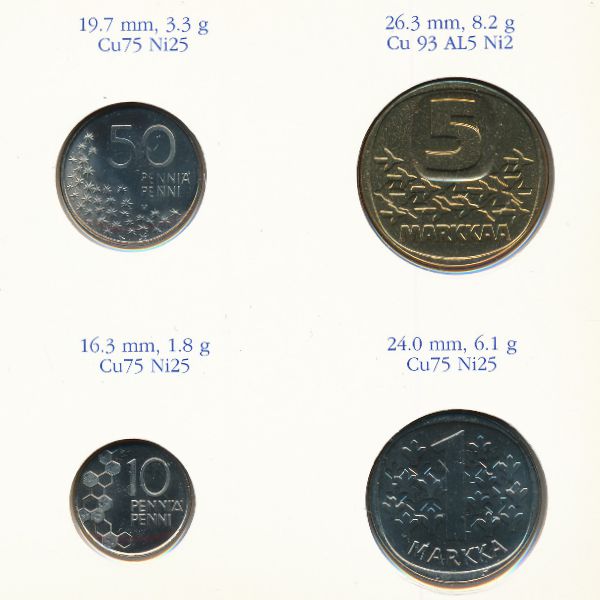 Финляндия, Набор монет (1991 г.)