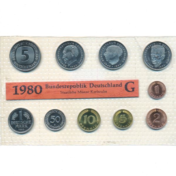 ФРГ, Набор монет (1980 г.)