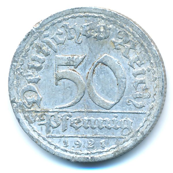 Веймарская республика, 50 пфеннигов (1921 г.)