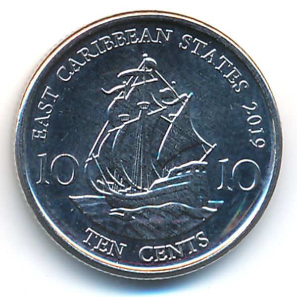 Восточные Карибы, 10 центов (2019 г.)