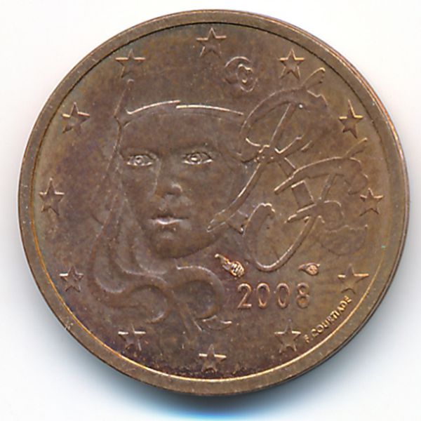 Франция, 1 евроцент (2008 г.)