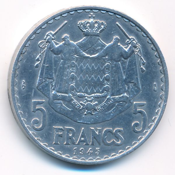 Монако, 5 франков (1945 г.)